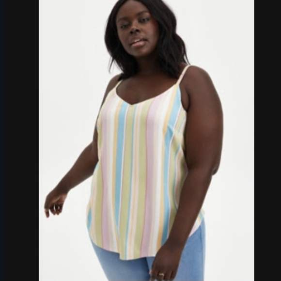 torrid Tops - Torrid Multistripe stretch challis cami